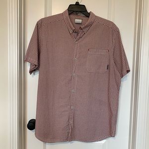 Columbia SS Button Down Plaid Sz L
